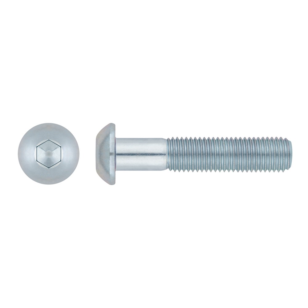 ISO 7380-1 10.9 ZP ~ ISO 7380, Tornillo allen de cabeza redonda en acabado zincado y calidad 10.9